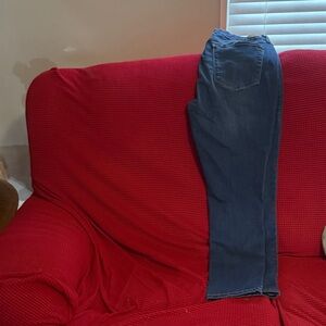 Crown & Ivy Dark Blue Jeans with Brown Accent